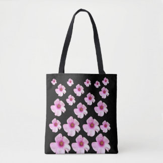 Weiche rosa botanische Blumengestaltung schwarze T