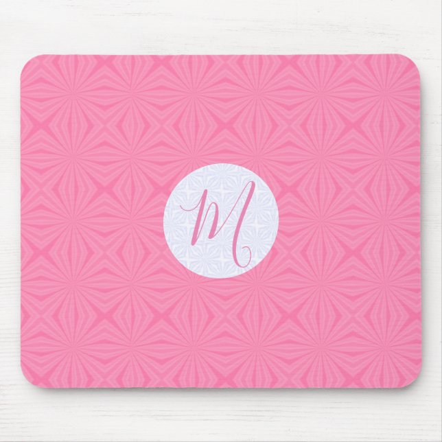 Weiche rosa geschwungene Quadrate Personalisierte  Mousepad (Vorne)