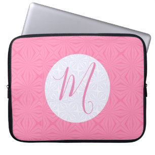 Weiche rosa geschwungene Quadrate personalisierter Laptopschutzhülle