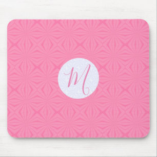 Weiche rosa geschwungene Quadrate personalisierter Mousepad