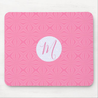 Weiche rosa geschwungene Quadrate personalisierter Mousepad