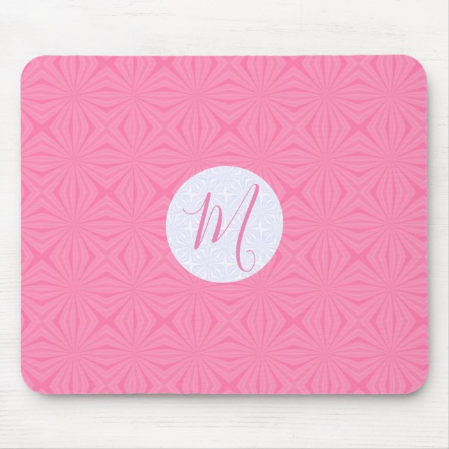 Weiche rosa geschwungene Quadrate personalisierter Mousepad (Vorne)