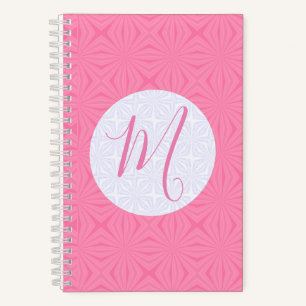 Weiche rosa geschwungene Quadrate personalisierter Notizbuch