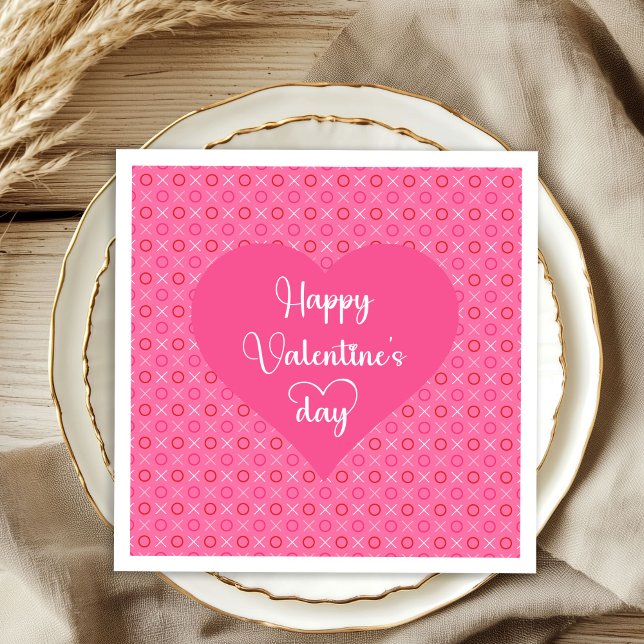 Weiche rosa Herzen Valentinstag-Tischservietten Serviette (Soft Pink Hearts Valentine Table Napkins)