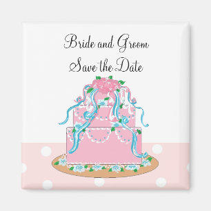 Weiche rosa Hochzeitstorte Magnet