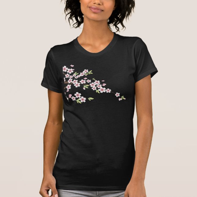 Weiche rosa Kirschblüte T-Shirt (Vorderseite)