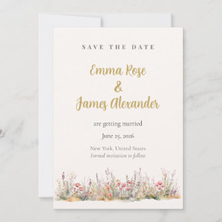 Weiche rosa minimalistische florale Hochzeit - Ter Save The Date