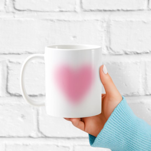 Weiche Rosa Minimalistische Herz Kaffeetasse (Von Creator hochgeladen)