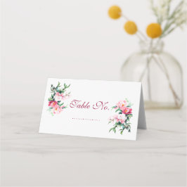 Weiche rosa Pfingstrose & Eukalyptus-Blumen Platzkarte