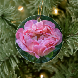 Weiche Rosa Pfingstrose Romantische Blüten Keramik Ornament