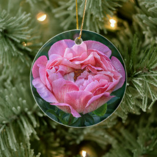 Weiche Rosa Pfingstrose Romantische Blüten Keramik Ornament