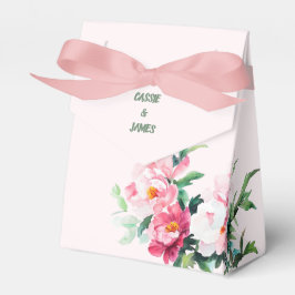 Weiche rosa Pfingstrose und Eukalyptus Hochzeit im Geschenkschachtel
