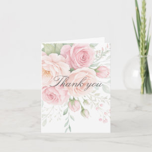 weiche rosa Rosen Blumen Danksagungskarte Dankeskarte