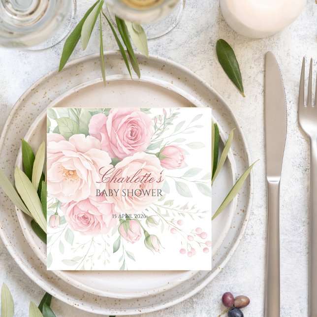 weiche rosa Rosen Blumen Frühling Sommer Serviette (Von Creator hochgeladen)