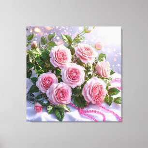 Weiche rosa Rosen Leinwanddruck