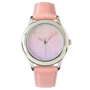 Weiche rosa Traum Mandala-Musterreihe Armbanduhr