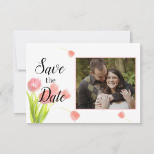 Weiche rosa Tulpen Save The Date