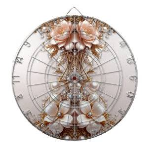 Weiche rosa und weiße Blumen Dartboard Dartscheibe