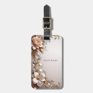 Weiche rosa und weiße Blumen Gepäckanhänger
