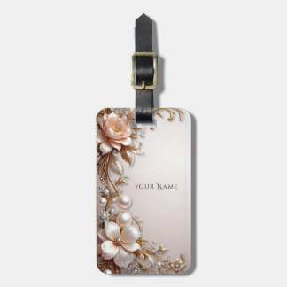 Weiche rosa und weiße Blumen Gepäckanhänger