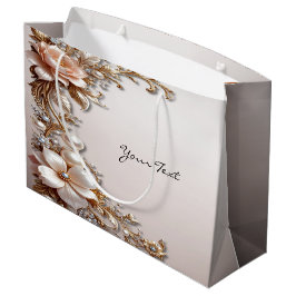 Weiche rosa und weiße Blumen-Geschenktasche Große Geschenktüte