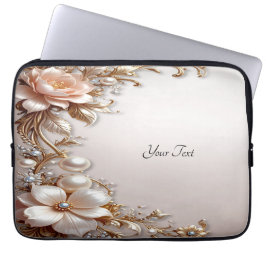 Weiche rosa und weiße Blumen Laptop-Hülle Laptopschutzhülle