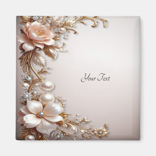 Weiche rosa und weiße Blumen Magnet