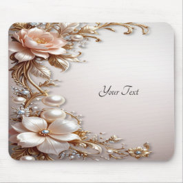 Weiche rosa und weiße Blumen-Mauspad Mousepad