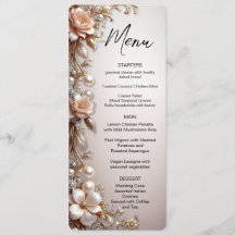 Weiche rosa und weiße Blumen Menü