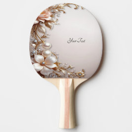 Weiche rosa und weiße Blumen Ping-Pong-Schläger Tischtennis Schläger
