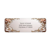 Weiche rosa und weiße Blumen Rücksendeetikett