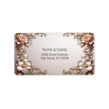 Weiche rosa und weiße Blumen Rücksendeetikett