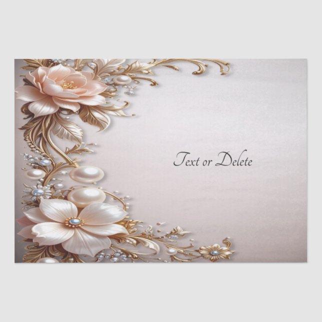 Weiche rosa und weiße Blumen Seidenpapier (Vorderseite)