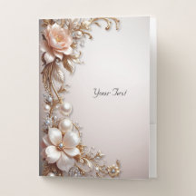 Weiche rosa und weiße Blumen Taschenmappe