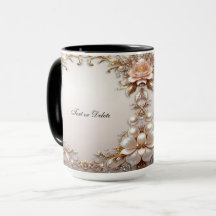 Weiche rosa und weiße Blumen Tasse