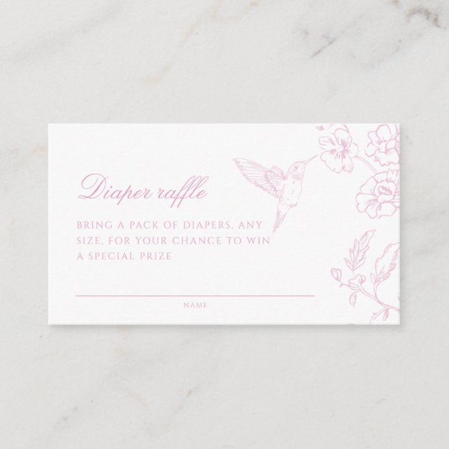 Weiche Rose Chinoiserie Diaper Raffel Begleitkarte (Vorderseite)