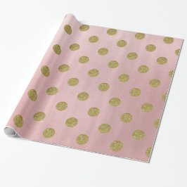 Weiche Rose Pink Gold Glitzer Glam Polka Dots Part Geschenkpapier