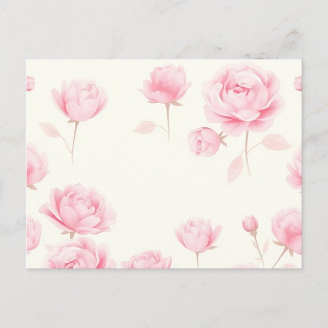 Weiche Rose und Peonings Postkarte (Vorderseite)