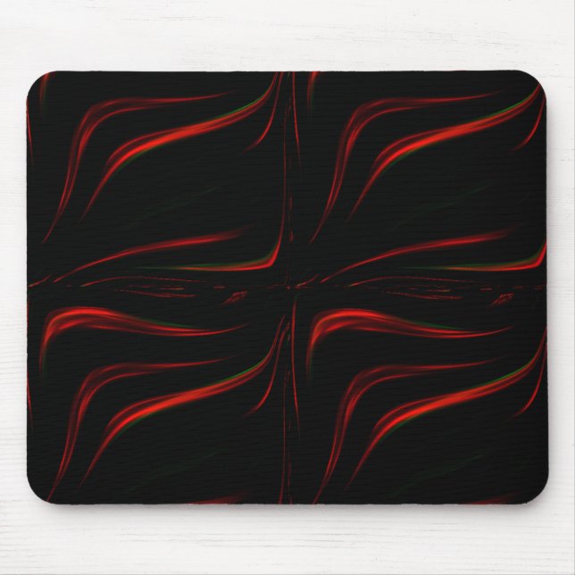 Weiche rote Markierungen auf schwarzem Hintergrund Mousepad (Vorne)