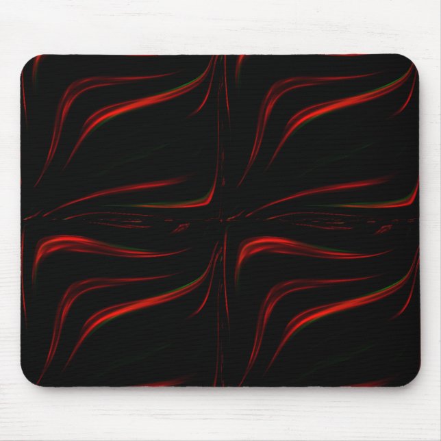 Weiche rote Markierungen auf schwarzem Hintergrund Mousepad (Vorne)