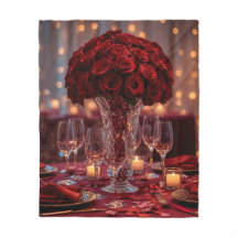 Weiche rote Rosen-Plüschdecke Valentinstag Romanti