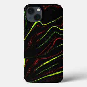 Weiche rote und grüne, lange Striche, schwarzer Hi Case-Mate iPhone Hülle