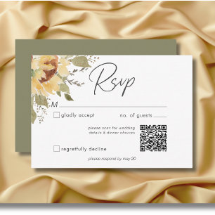 Weiche Rustikale Große Boho-Sonnenblumen-Hochzeit RSVP Karte