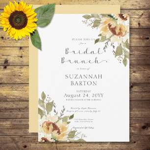 Weiche rustikale große gelbe Sonnenblumen Bridal B Einladung