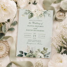 Weiche Salbeigrüne Florale Klassische Hochzeitsein