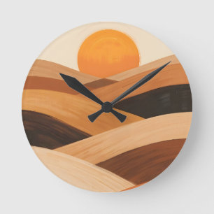 Weiche Sandwellen bei Sonnenuntergang Runde Wanduhr