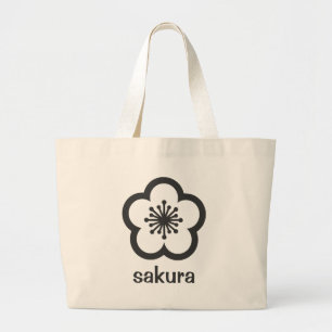 Weiche schwarze Sakura-Blüte Jumbo Stoffbeutel