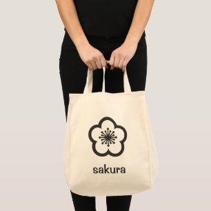 Weiche schwarze Sakura-Blüte Tragetasche