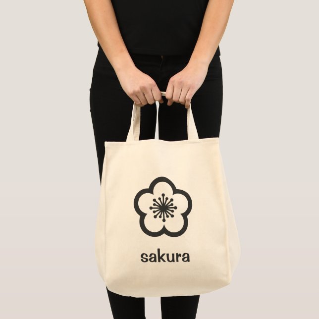 Weiche schwarze Sakura-Blüte  Tragetasche (Vorderseite (Produkt))