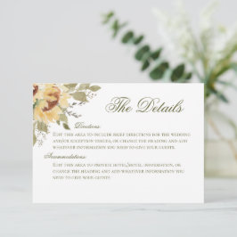 Weiche Sonnenblumen, die eine Hochzeitskarte haben Begleitkarte